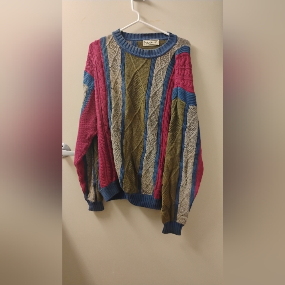 Vintage 1990s Voglio Mens Colorful Crewneck Sweater